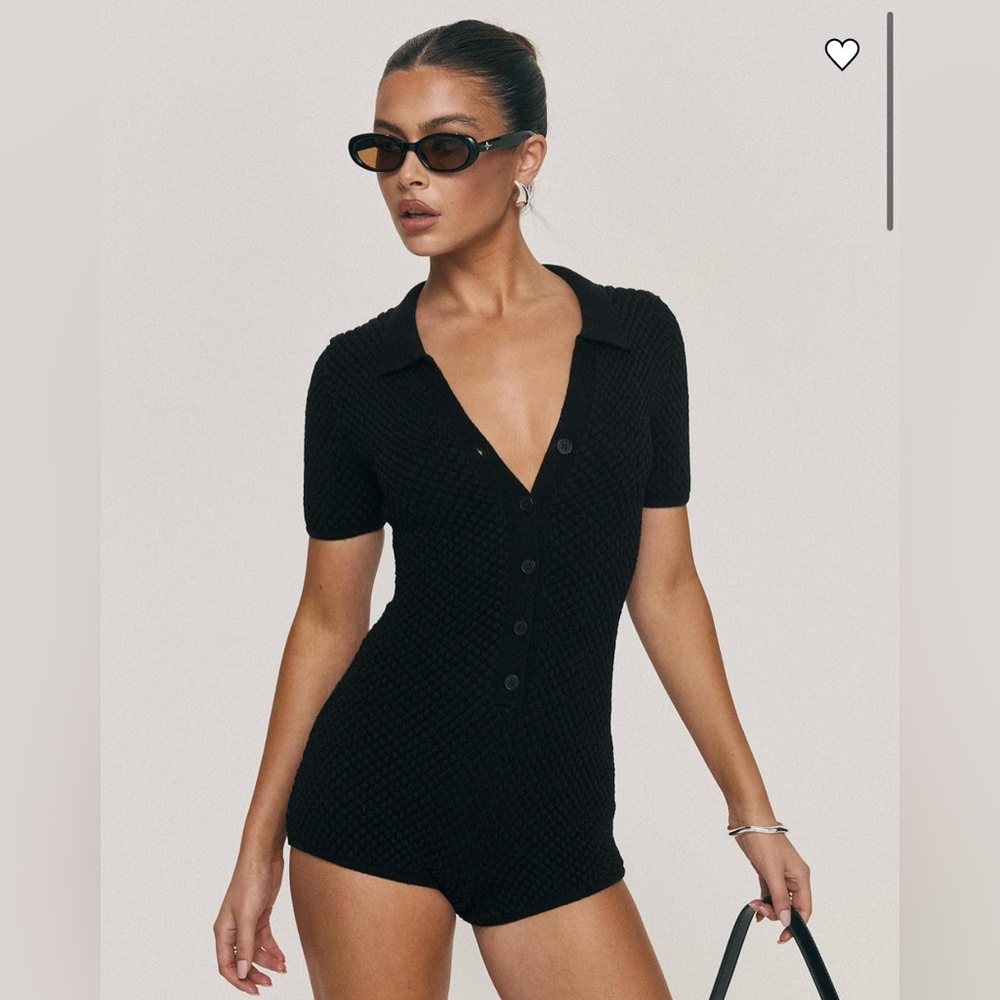 Princess Polly Syleem Knit Romper - Black, Size 0